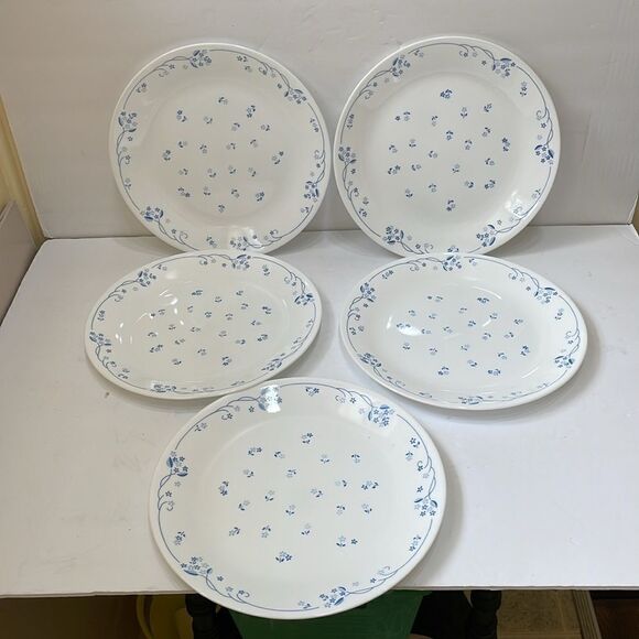CORELLE PROVINCIAL BLUE DINNER PLATES.   SET OF FIVE - Picture 1 of 5